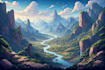 do stunning fantasy landscape, background illustration