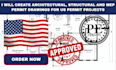 create architectural, structural and mep permit drawings for US permit projects