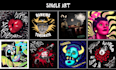 do cover art for punk, rock, ska, trap music in cartoon style