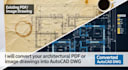convert architectural PDF or image drawings into autocad dwg