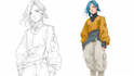 draw character sketch with manga style