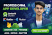 develop android and ios apps using java, kotlin, flutter