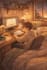 create cozy lofi anime illustration for twitch overlay and stream