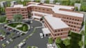revamp cgi hospital master plan, modern healthcare facility, landscape rendering