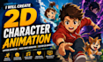 create 2d cartoon animation video for youtube