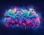 manually design graffiti street art canvas