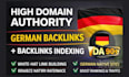 create high domain authority german backlinks indexing with link building