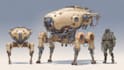 illustrate high quality futuristic mecha designs