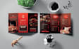 design a professional restaurant menu card with modern layout