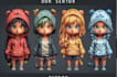 do cute chibi character, cartoon , sticker and emoticons