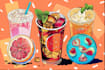 do food illustration, cartoon, food vector, menu design, vector