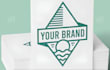 design sunset beaches water and flyboard player logo