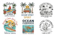 design surfing, skating, beach, ocean and vacation logo