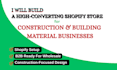 build a professional shopify building and construction materials store