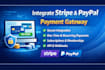 integrate stripe and paypal payment gateway for secure online payments