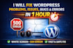 fix wordpress problems, issues, bugs, and errors in 1 hour