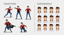 create a character pose and expression reference sheet