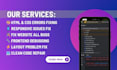 fix html css javascript bugs, errors and website responsive issues