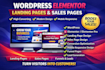design a wordpress and landing page using elementor