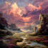 create stunning fantasy landscape, background illustration