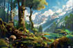 create stunning fantasy landscape, background illustration