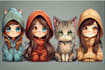 do cute chibi character, cartoon , sticker and emoticons