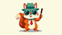 design awesome cute squirrel logo with express delivery