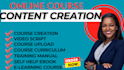 do online course content creation, udemy lms course upload, video course content