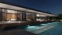 reimagine 3d planar house exterior, single level villa, section plan,pool render
