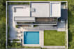 showcase 3d duplex villa,d5 landscape garden,glass facade render, cgi patio pool