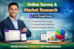conduct online survey on jotform, typeform, google form, market research
