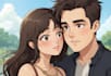 make a digital cartoon couple drawing