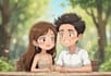 create a professional cartoon couple art