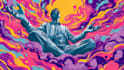 draw psychedelic illustration with retro comic art style