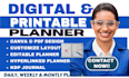 do a stunning PDF design,printable and digital planner on canva or PDF