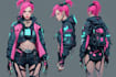 do a cyberpunk high detailed character art