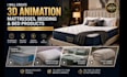 create photorealistic 3d mattress, bedding, and bed product animation