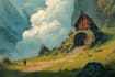 make a stylized environment illustration background art