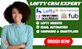 setup lofty crm smartplan lofty website idx follow up boss sierra interactive VA