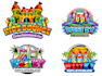 design modern bounce house logo