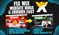 fix website bug issue wix studio errors bug fix layout issues fix website errors