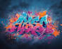create graffiti art name with character or logo brand