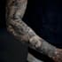 do premium trash polka design , sleeve tattoo