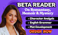 be your beta reader for ya memoir, romantasy and mystery