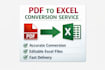 convert PDF to excel