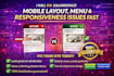 fix squarespace mobile layout, menu and responsiveness issues fast