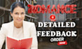 beta read your romance fantasy suspense novel and give honest detailed feedback