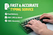fast and accurate typing work