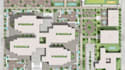render 2d landscape design plan, property map, urban planning, layout drawings