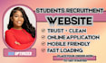 students recruitment website, education website, admissions site